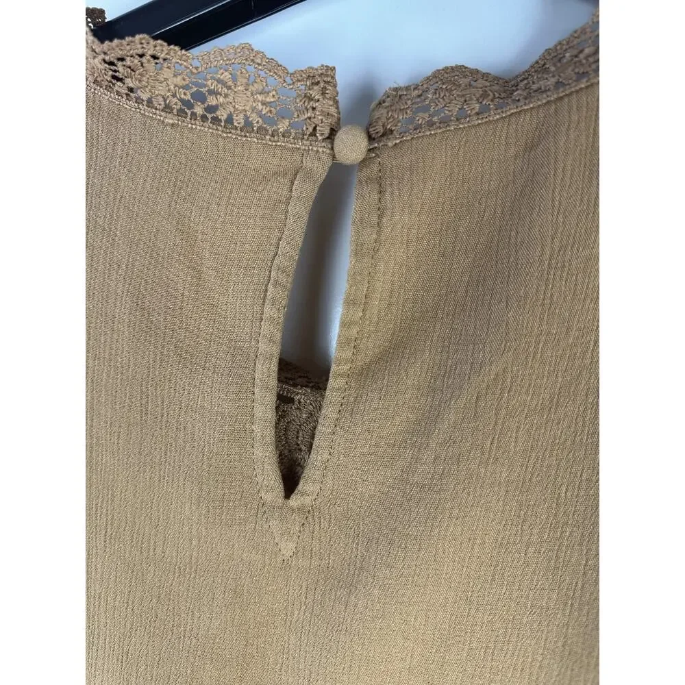 Torrid Washable Crinkle Gauze Yoke Flutter SS Top Plus Size 2 2X Boho Festival - Picture 9 of 14